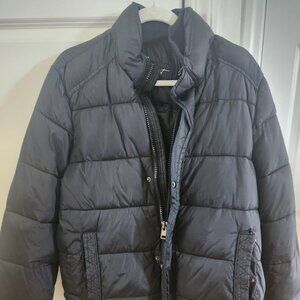 BLACK RIVET PUFFER JACKET - Black